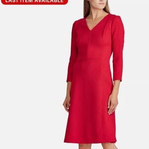Ralph Lauren Red A-Line V-Neck Dress